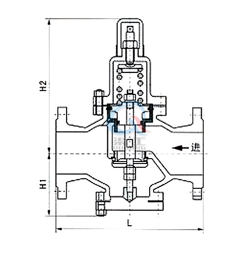 Y42X水用減壓閥，空氣減壓閥外形圖