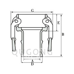 C型不銹鋼快速接頭外形尺寸圖