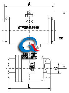 內(nèi)螺紋氣動球閥 (二片式) 