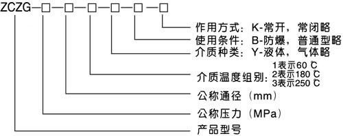 ZCZG/ZCZH高溫高壓電磁閥型號編制說明